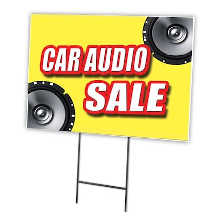 Signmission Car Audio Sale Yard Sign & Stake outdoor plastic coroplast window, C-1216 Car Audio Sale C-1216 Car Audio Sale